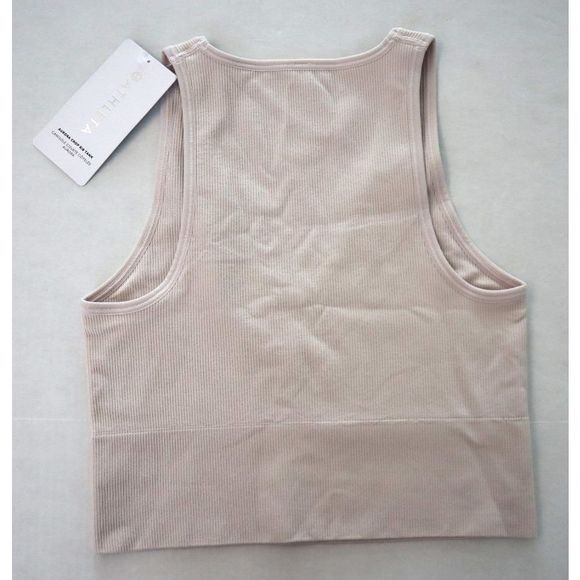 Athleta 556403022 Women's Sz S Veil Gray Aurora Seamless Crop Rib Tank Top - Picture 2 of 7